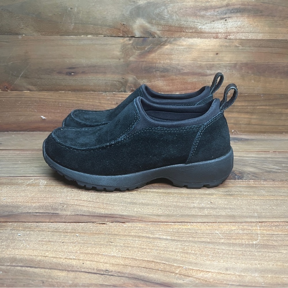 Lands’ End Suede Leather Black Slip-On Loafer Shoes Women's 6B